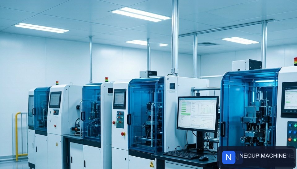 An automated EV battery disassembly line with end-of-life battery modules on conveyor